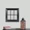 17" Black Contemporary Windowpane Square Wall Mirror